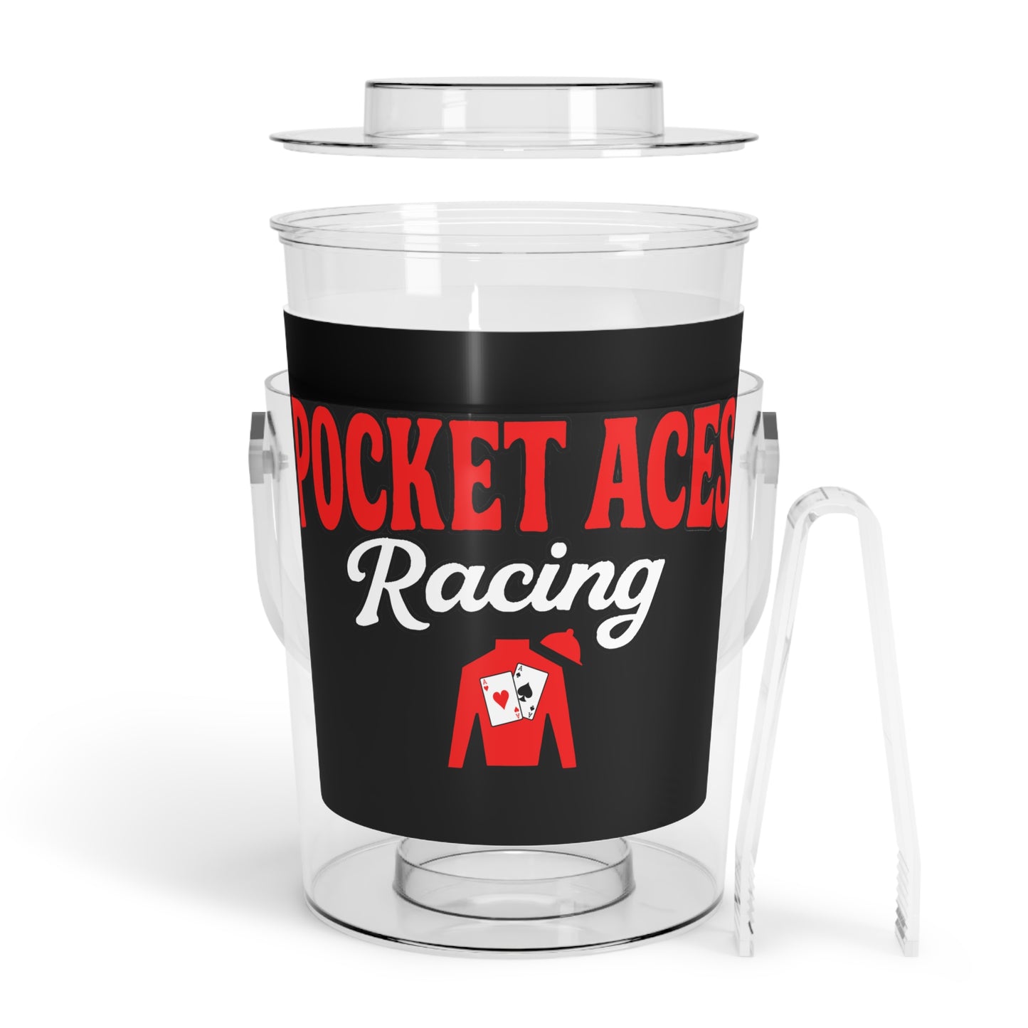 Ice Bucket with Tongs - Groovy Text & Silks