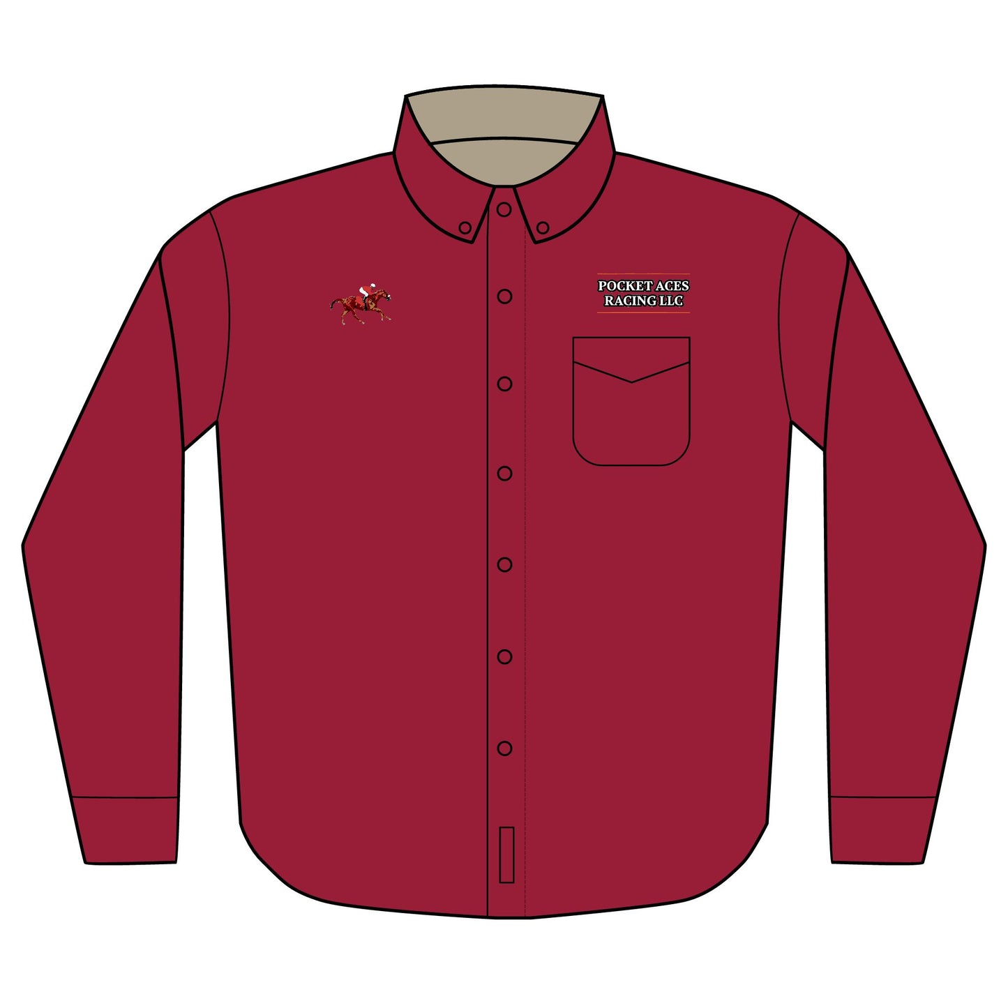 Port Authority® Unisex Long Sleeve Shirt (Embroidery) - Photo Finish + Company Text above pocket