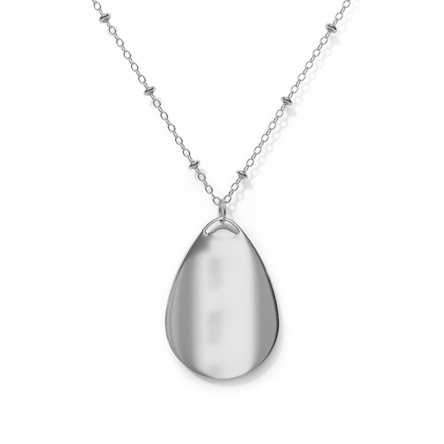 Stylish Oval Necklace - Silks logo over white