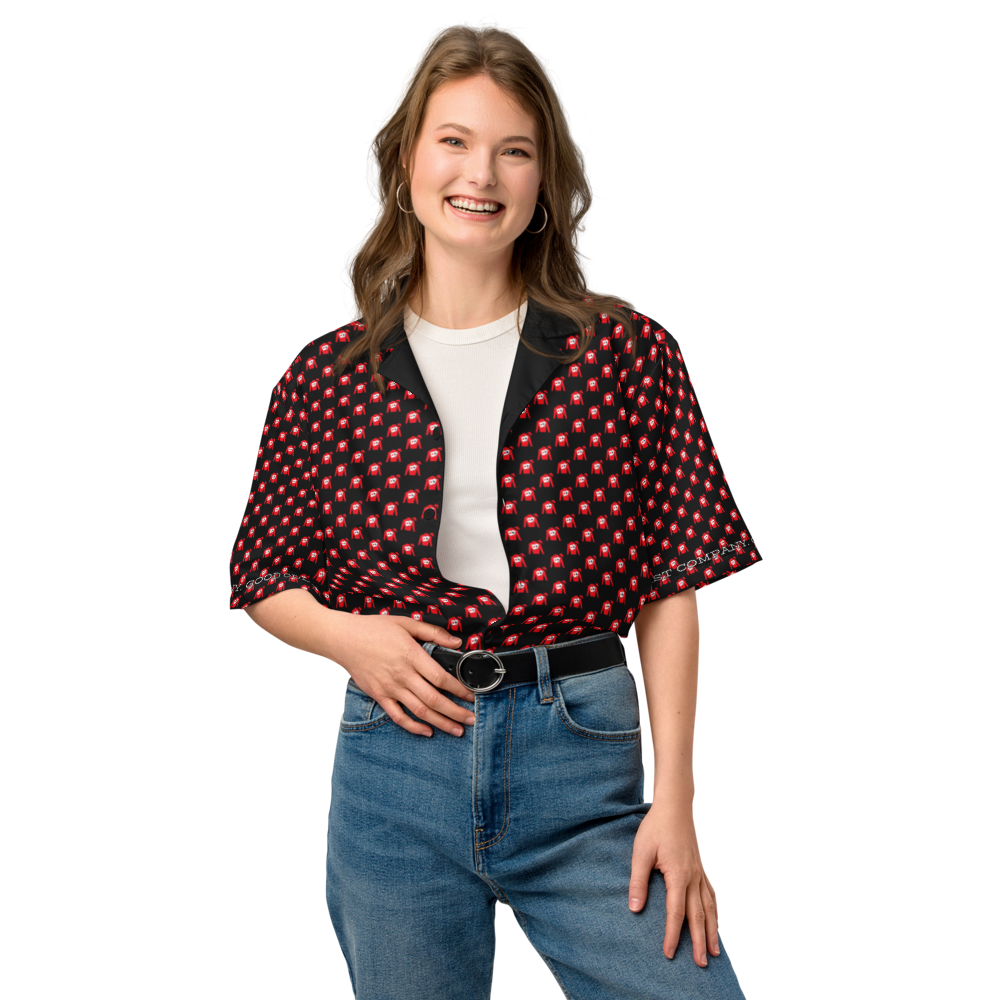 Unisex button shirt - Silks logo pattern over black