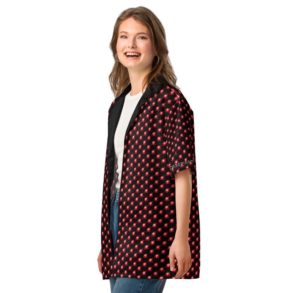 Unisex button shirt - Silks logo pattern over black