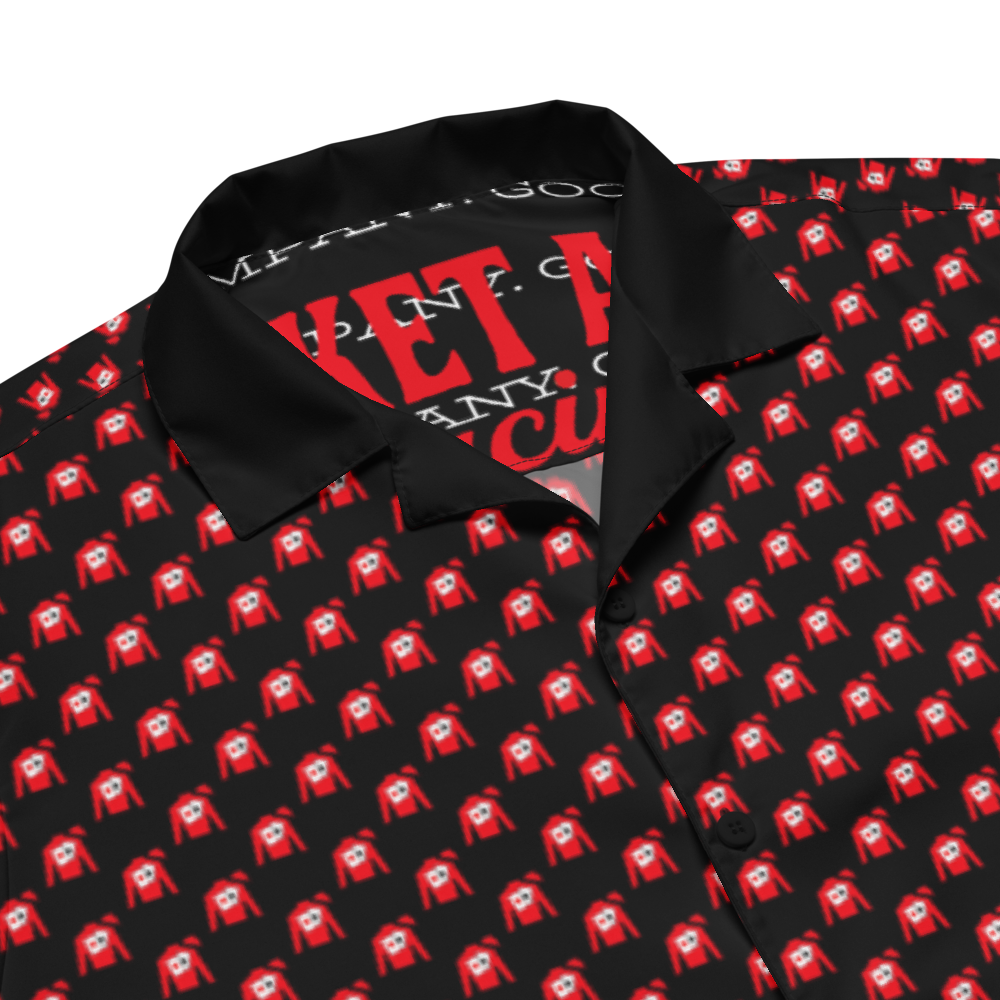 Unisex button shirt - Silks logo pattern over black