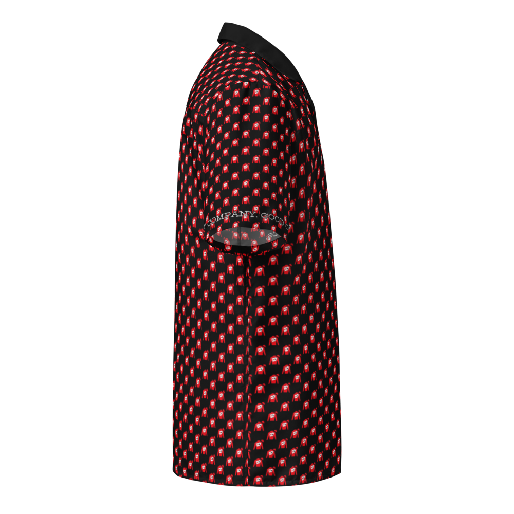 Unisex button shirt - Silks logo pattern over black