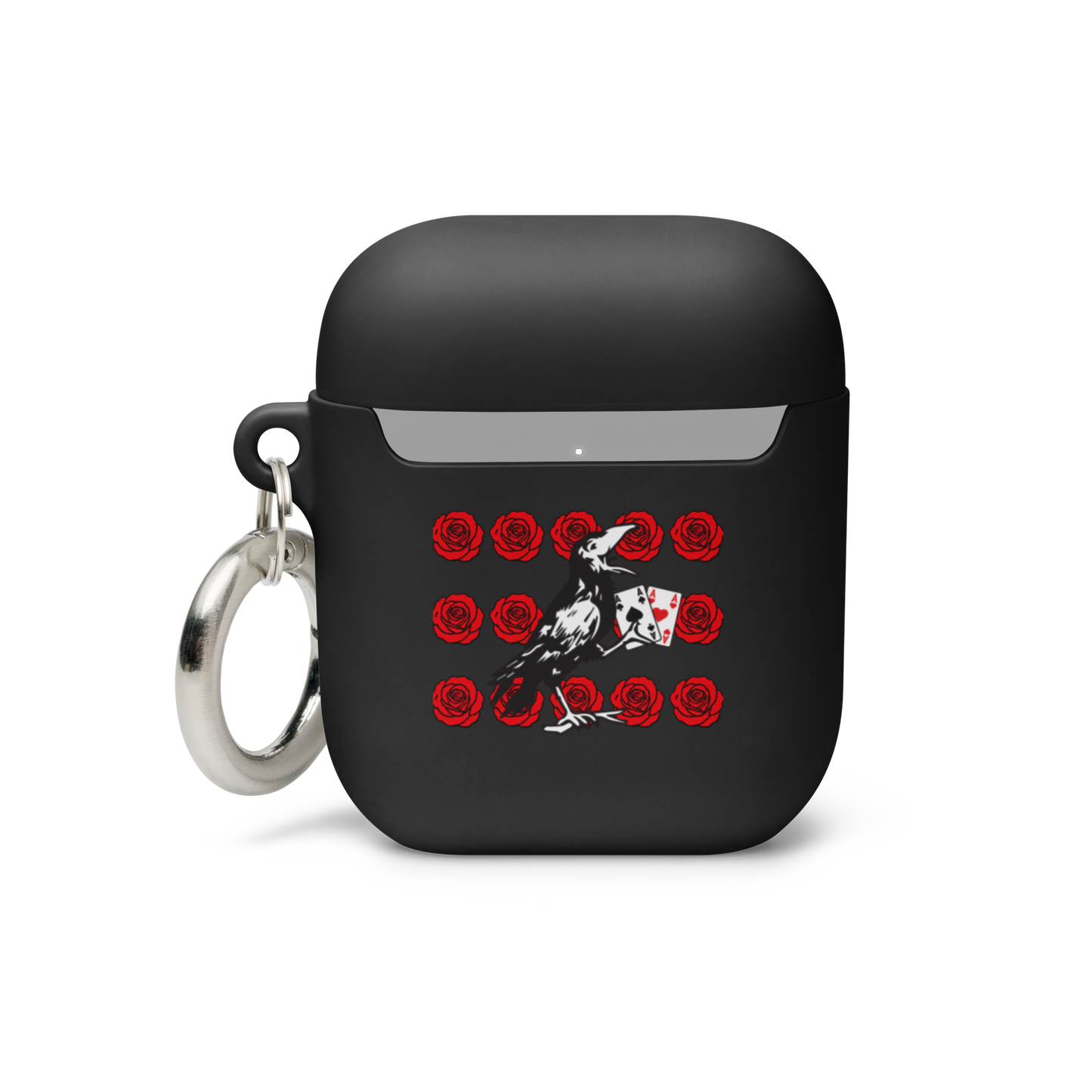 Rubber Case for AirPods® - Ace Your Face (Rook Stealie) + Rook Crow over Roses