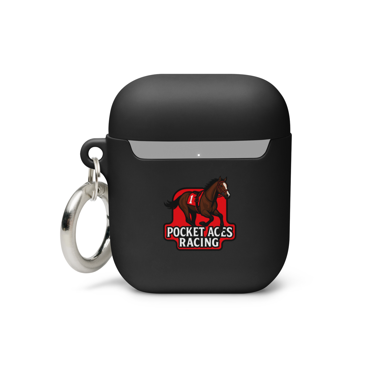Rubber Case for AirPods® - Framed Cards logo + Horse in Tack logo