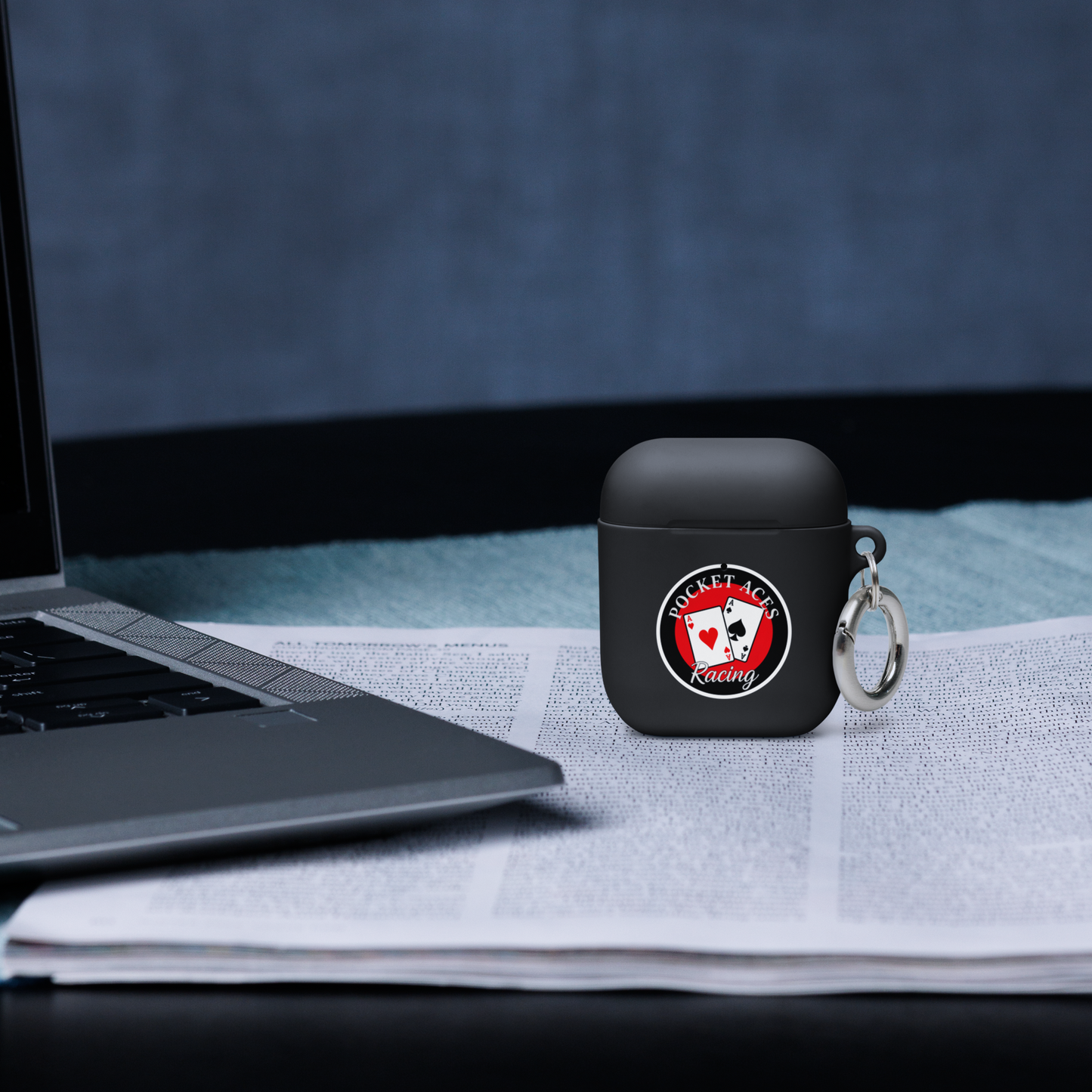 Rubber Case for AirPods® - Framed Cards logo + Horse in Tack logo