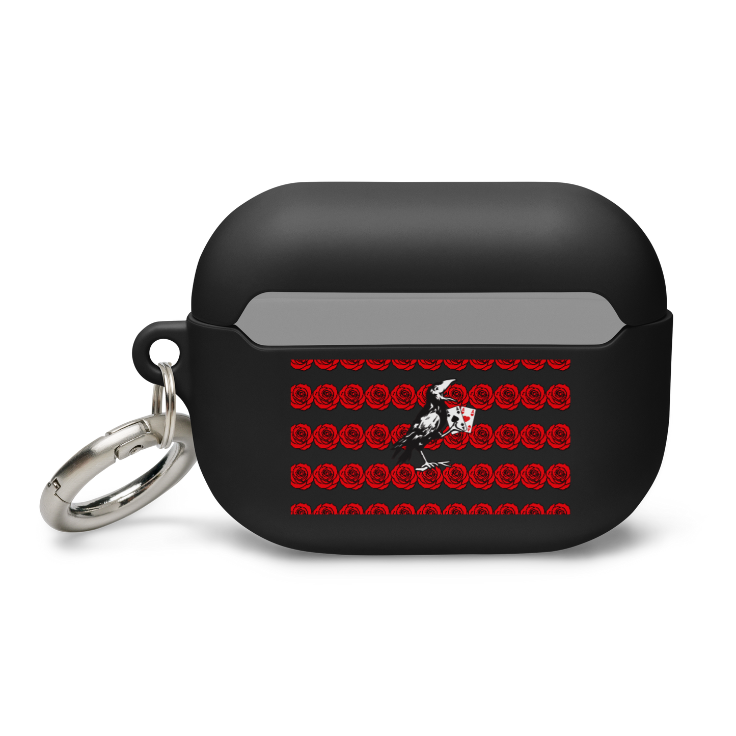 Rubber Case for AirPods® - Ace Your Face (Rook Stealie) + Rook Crow over Roses