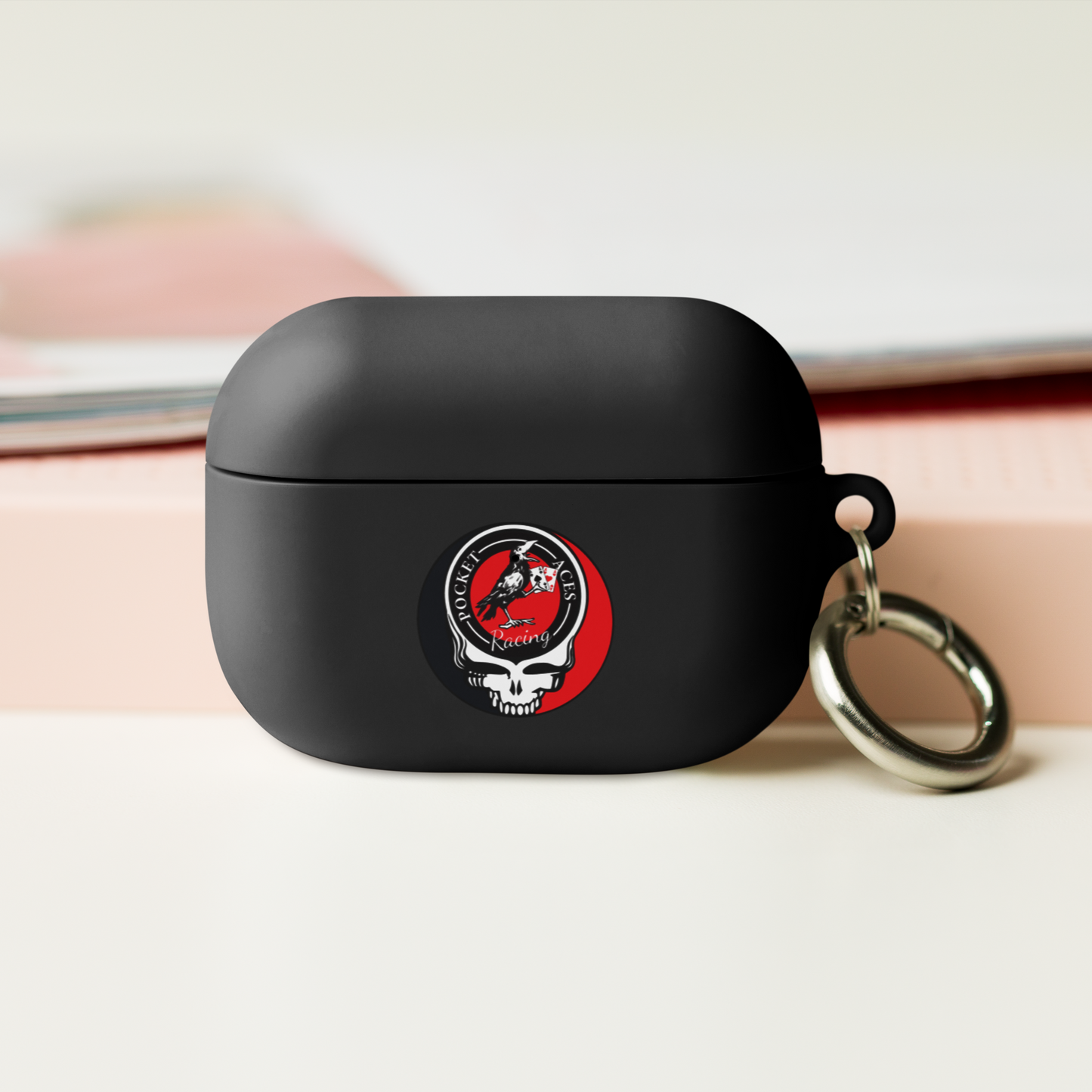Rubber Case for AirPods® - Ace Your Face (Rook Stealie) + Rook Crow over Roses