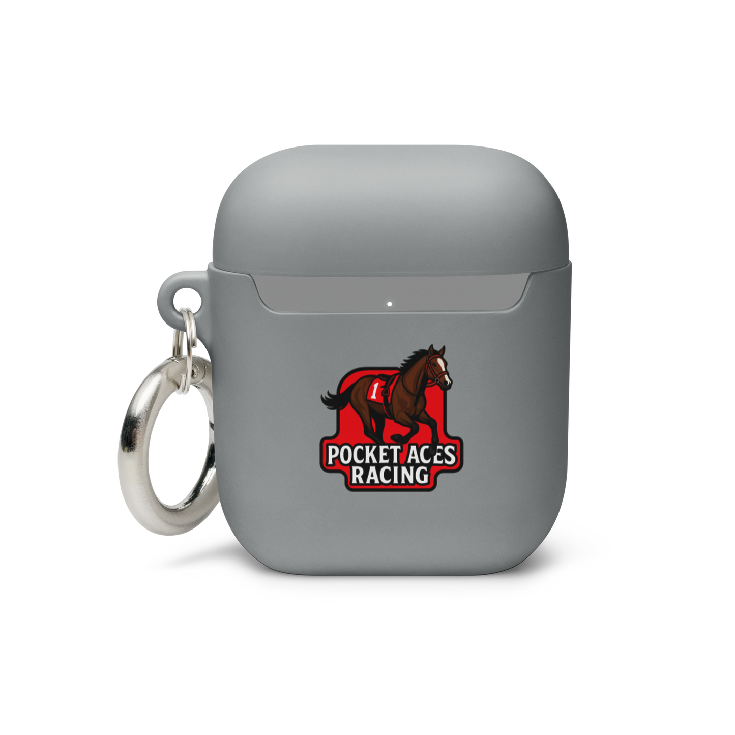 Rubber Case for AirPods® - Framed Cards logo + Horse in Tack logo