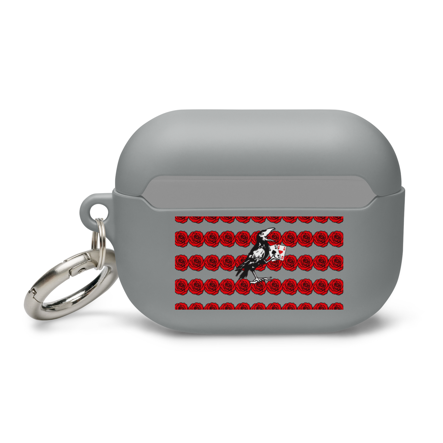 Rubber Case for AirPods® - Ace Your Face (Rook Stealie) + Rook Crow over Roses