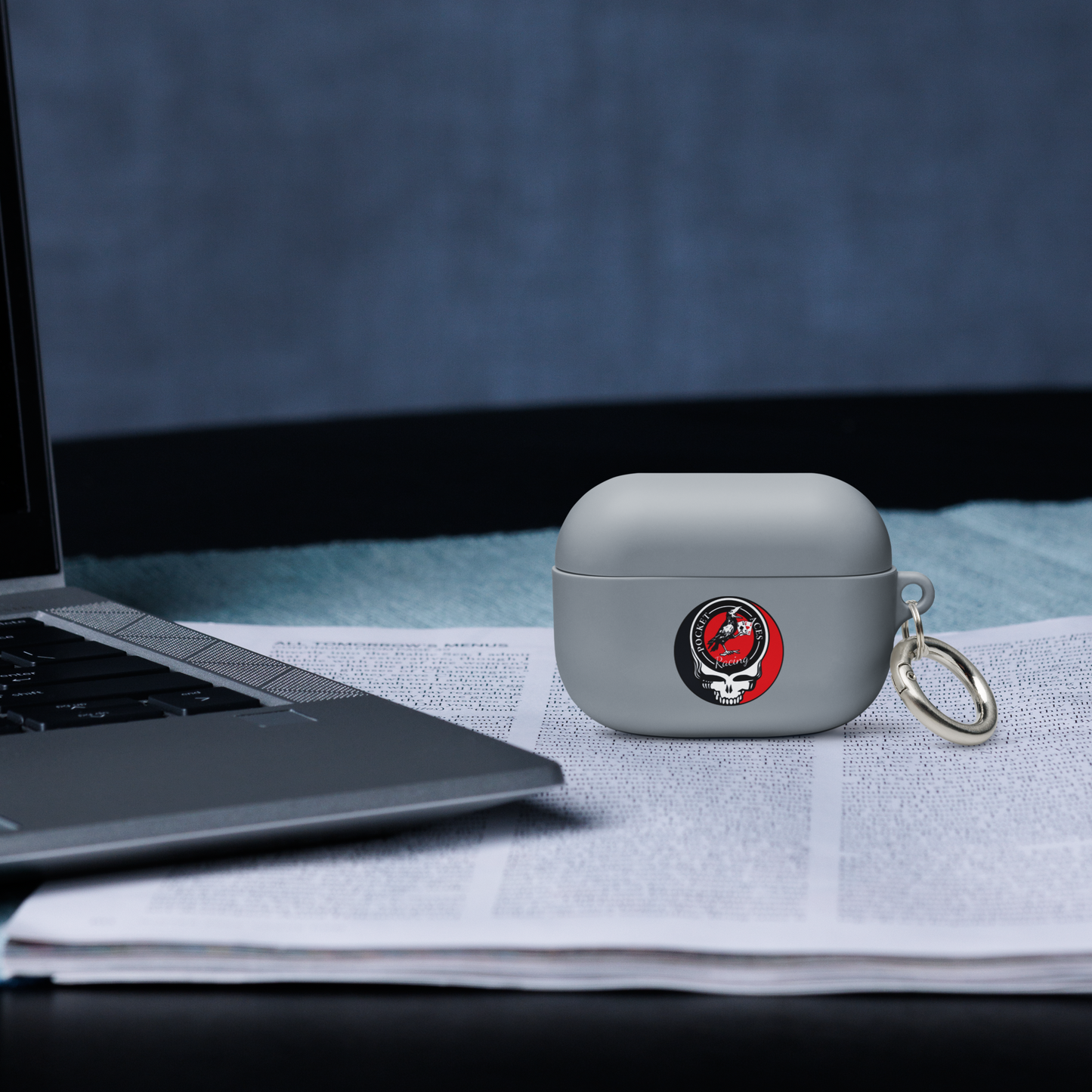 Rubber Case for AirPods® - Ace Your Face (Rook Stealie) + Rook Crow over Roses