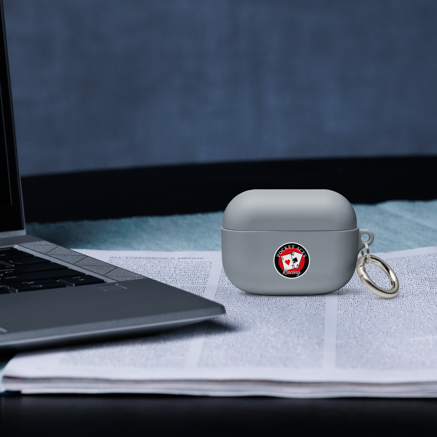 Rubber Case for AirPods® - Framed Cards logo + Horse in Tack logo