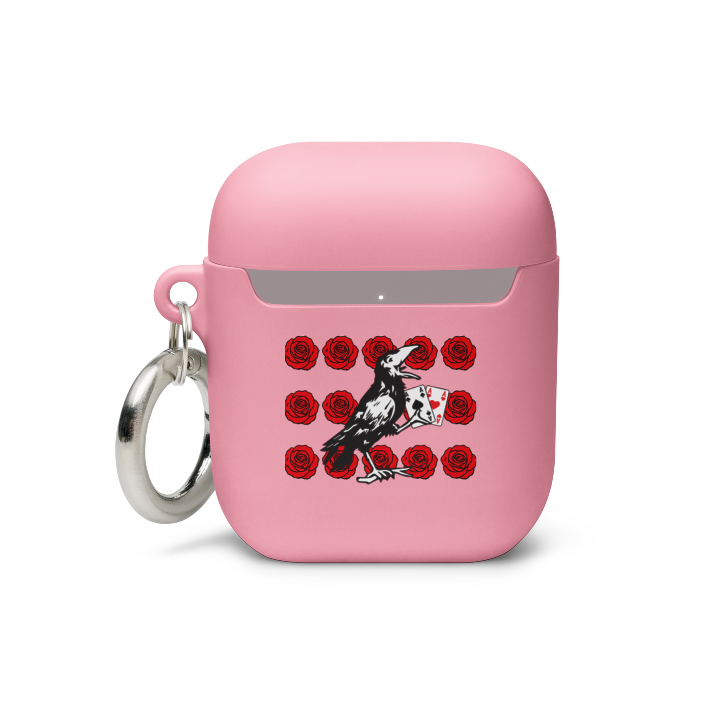 Rubber Case for AirPods® - Ace Your Face (Rook Stealie) + Rook Crow over Roses