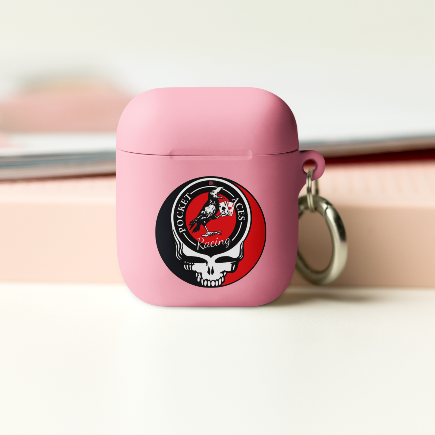 Rubber Case for AirPods® - Ace Your Face (Rook Stealie) + Rook Crow over Roses