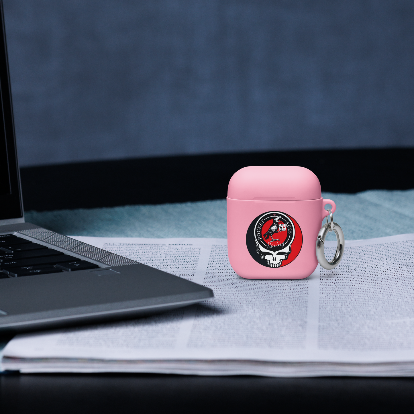 Rubber Case for AirPods® - Ace Your Face (Rook Stealie) + Rook Crow over Roses