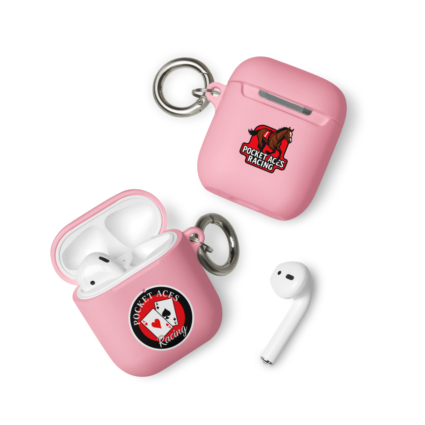 Rubber Case for AirPods® - Framed Cards logo + Horse in Tack logo