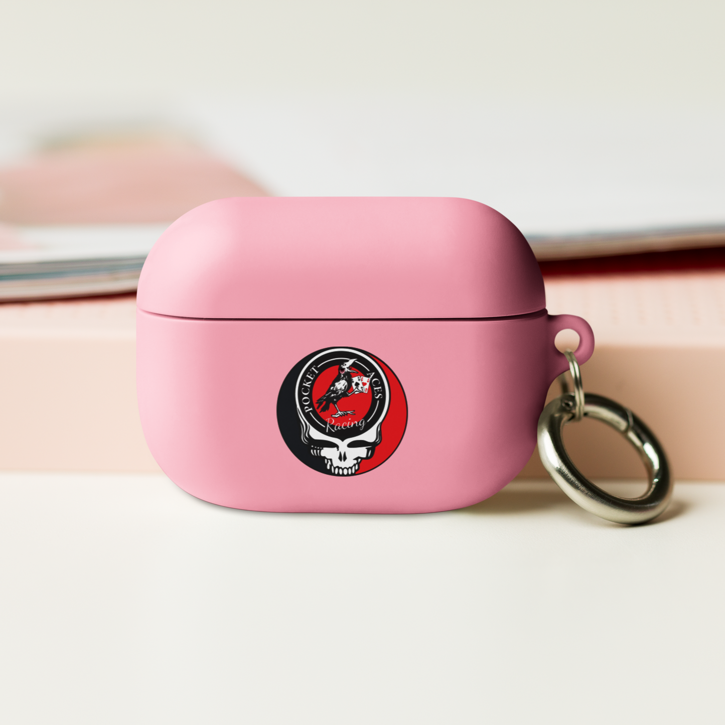 Rubber Case for AirPods® - Ace Your Face (Rook Stealie) + Rook Crow over Roses