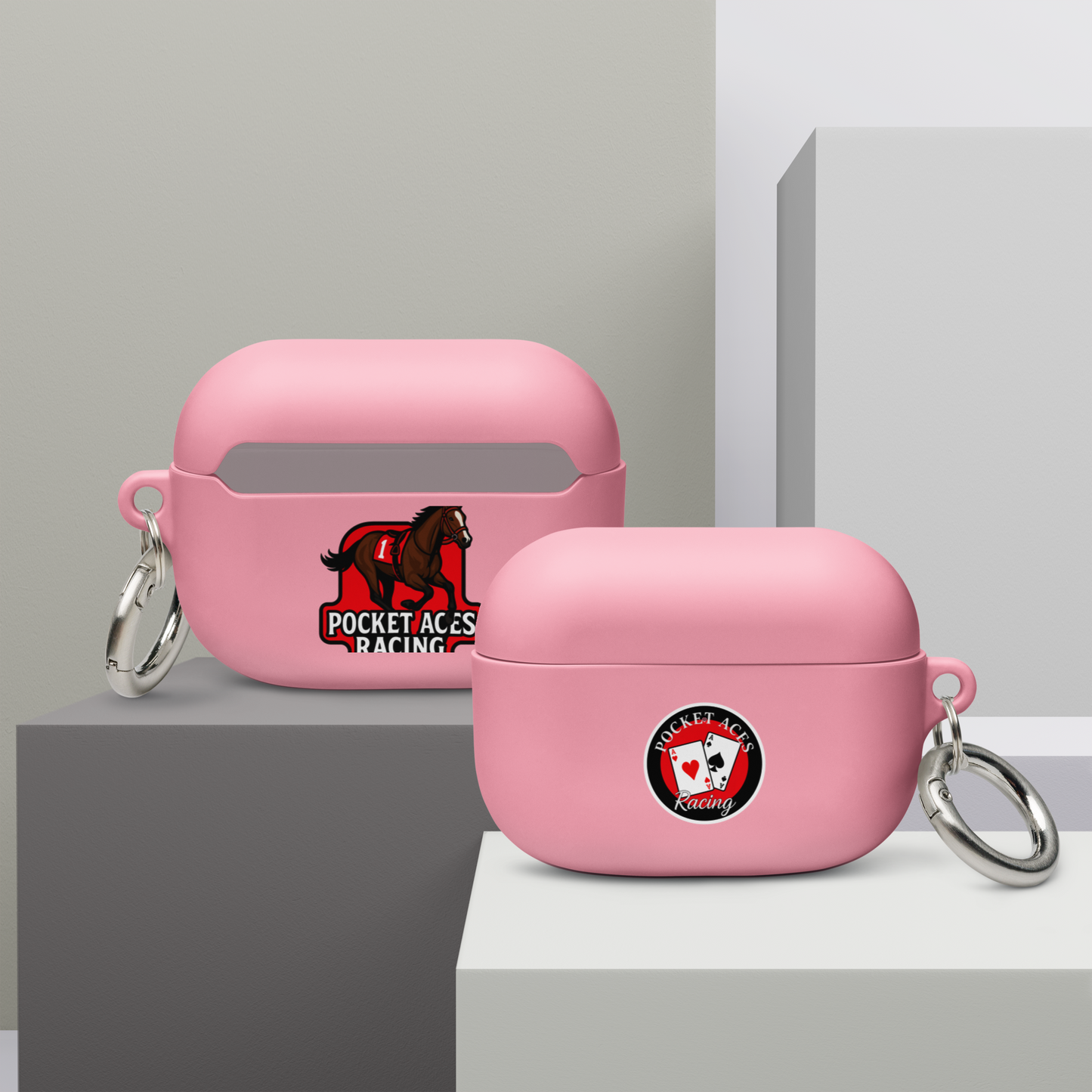 Rubber Case for AirPods® - Framed Cards logo + Horse in Tack logo