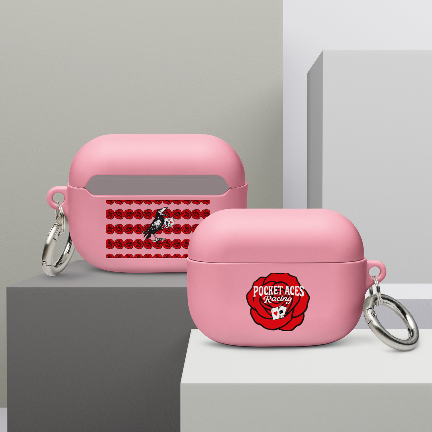 Rubber Case for AirPods® - Rose and Cards w/ Text + Rook Crow over Roses
