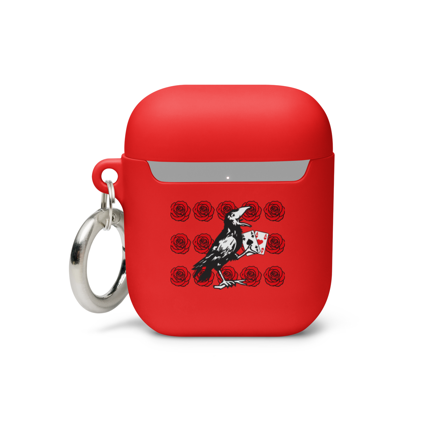 Rubber Case for AirPods® - Ace Your Face (Rook Stealie) + Rook Crow over Roses
