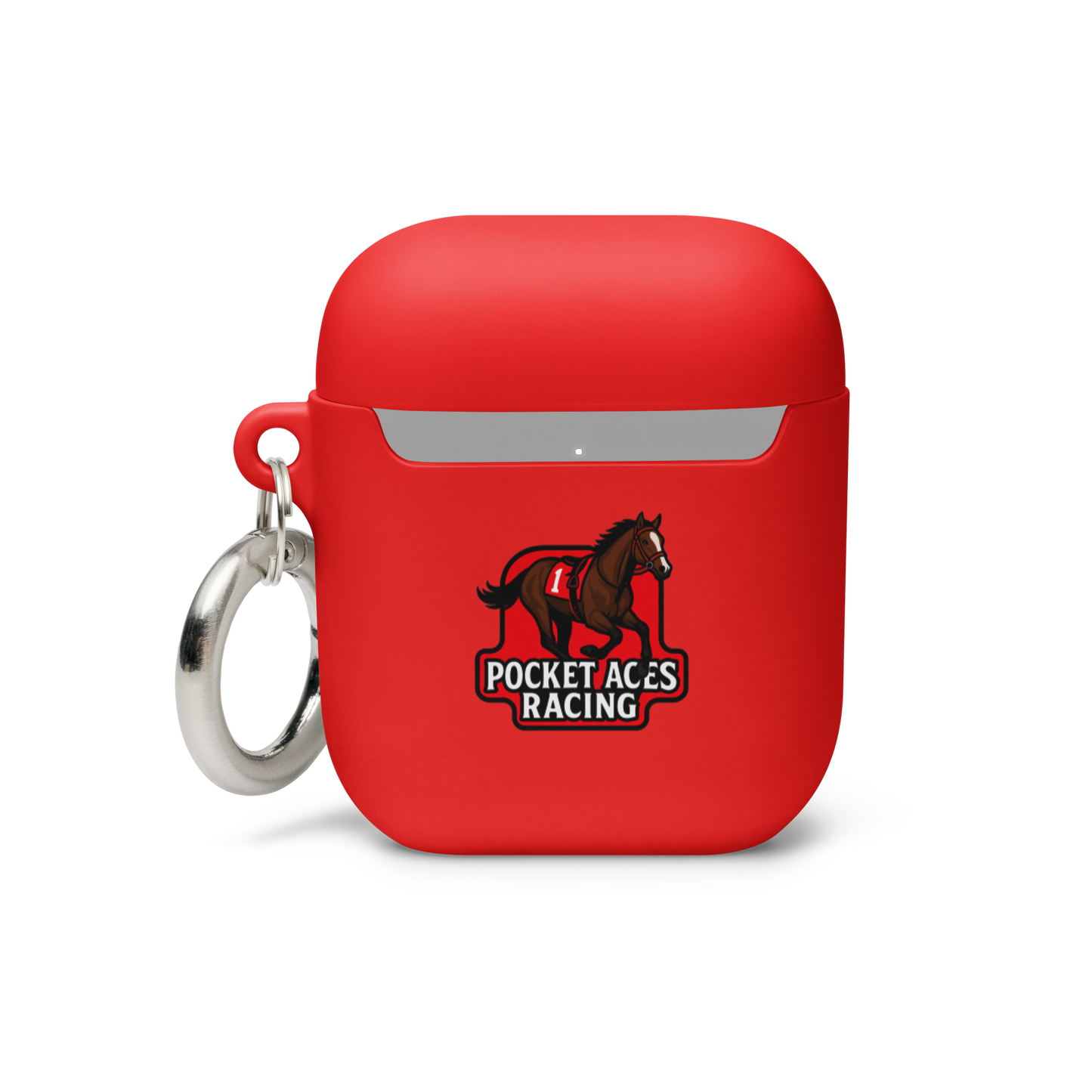Rubber Case for AirPods® - Framed Cards logo + Horse in Tack logo