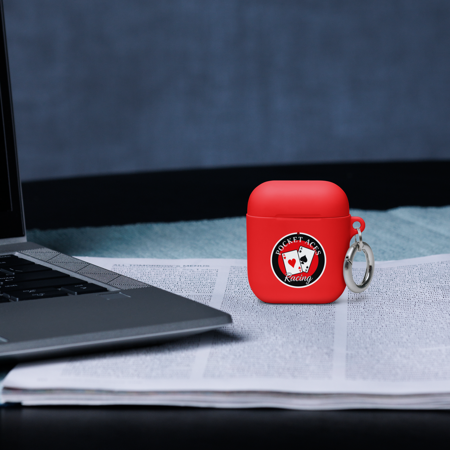 Rubber Case for AirPods® - Framed Cards logo + Horse in Tack logo