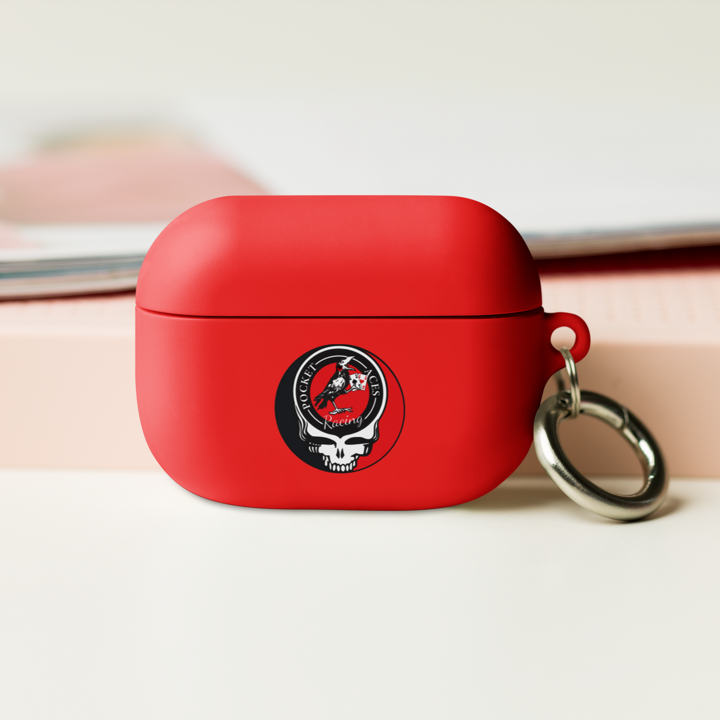 Rubber Case for AirPods® - Ace Your Face (Rook Stealie) + Rook Crow over Roses