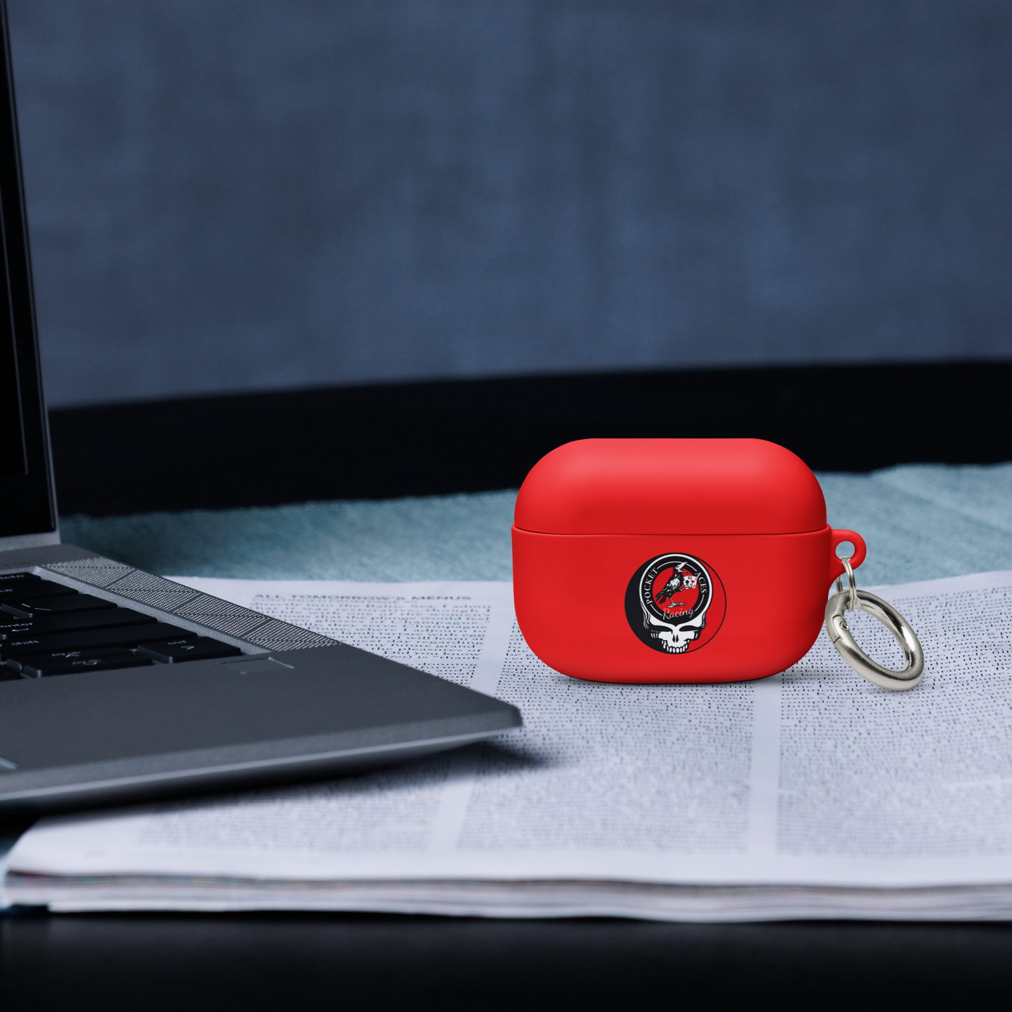Rubber Case for AirPods® - Ace Your Face (Rook Stealie) + Rook Crow over Roses