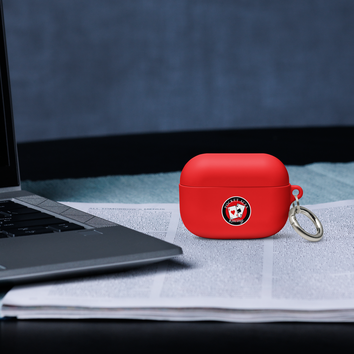 Rubber Case for AirPods® - Framed Cards logo + Horse in Tack logo