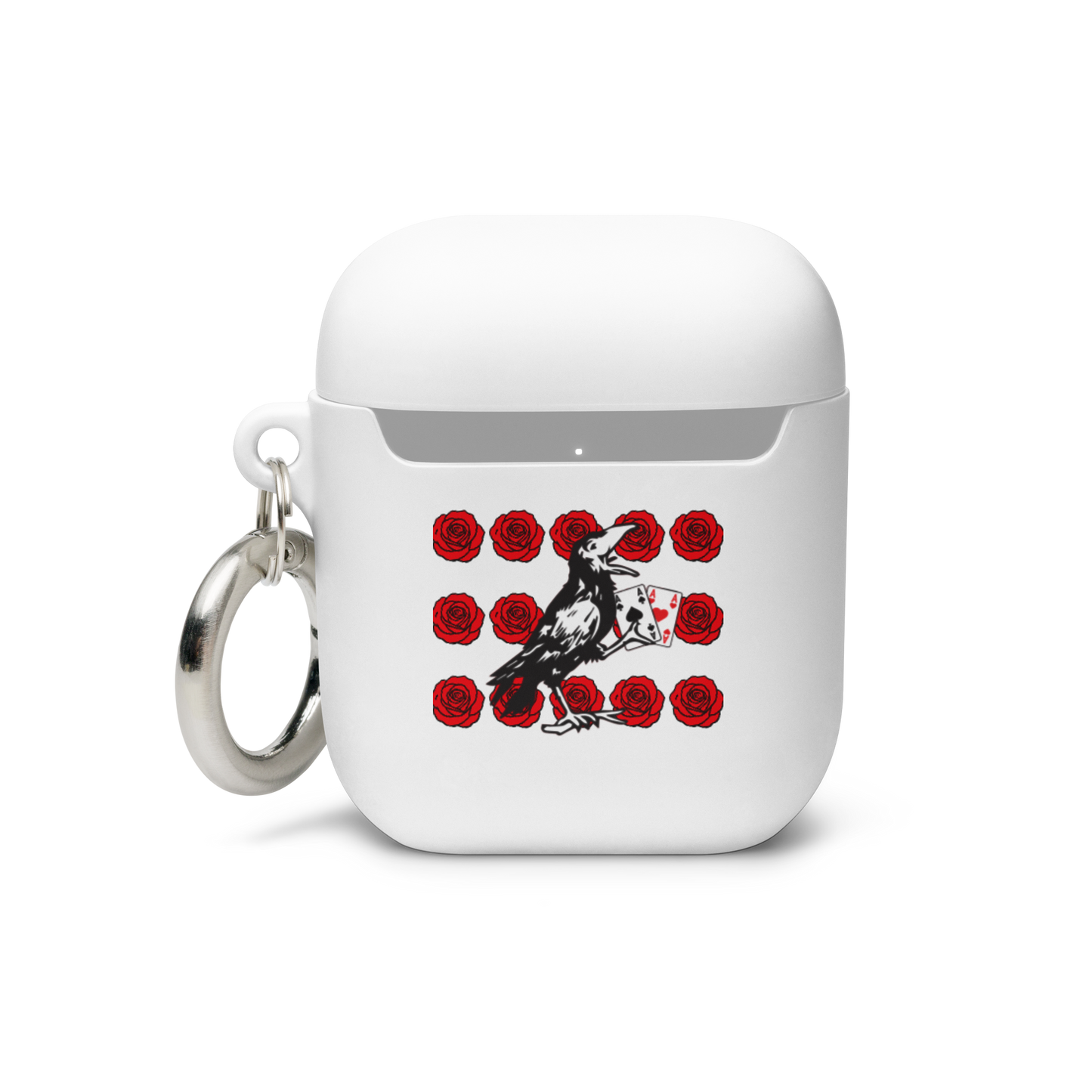 Rubber Case for AirPods® - Ace Your Face (Rook Stealie) + Rook Crow over Roses