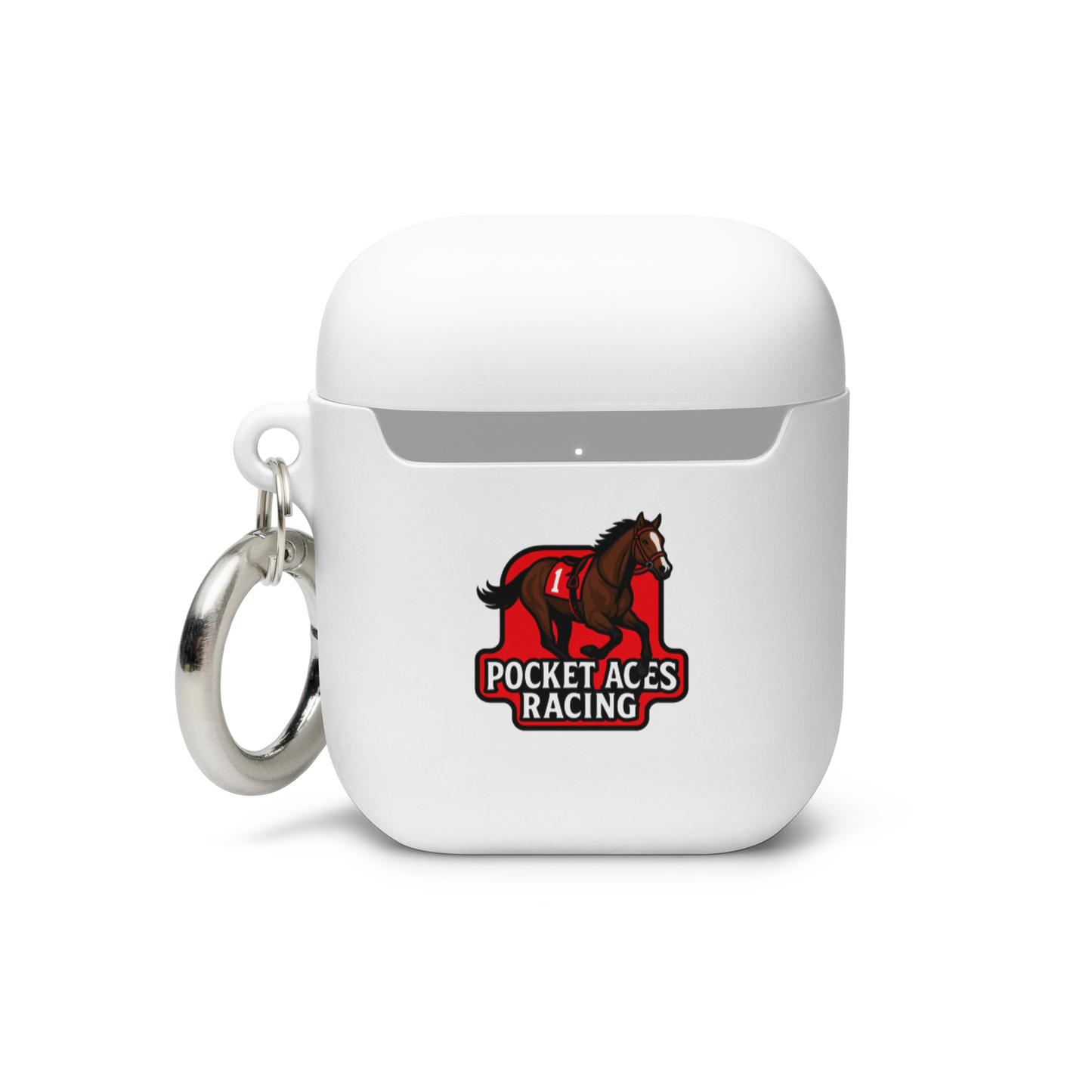 Rubber Case for AirPods® - Framed Cards logo + Horse in Tack logo