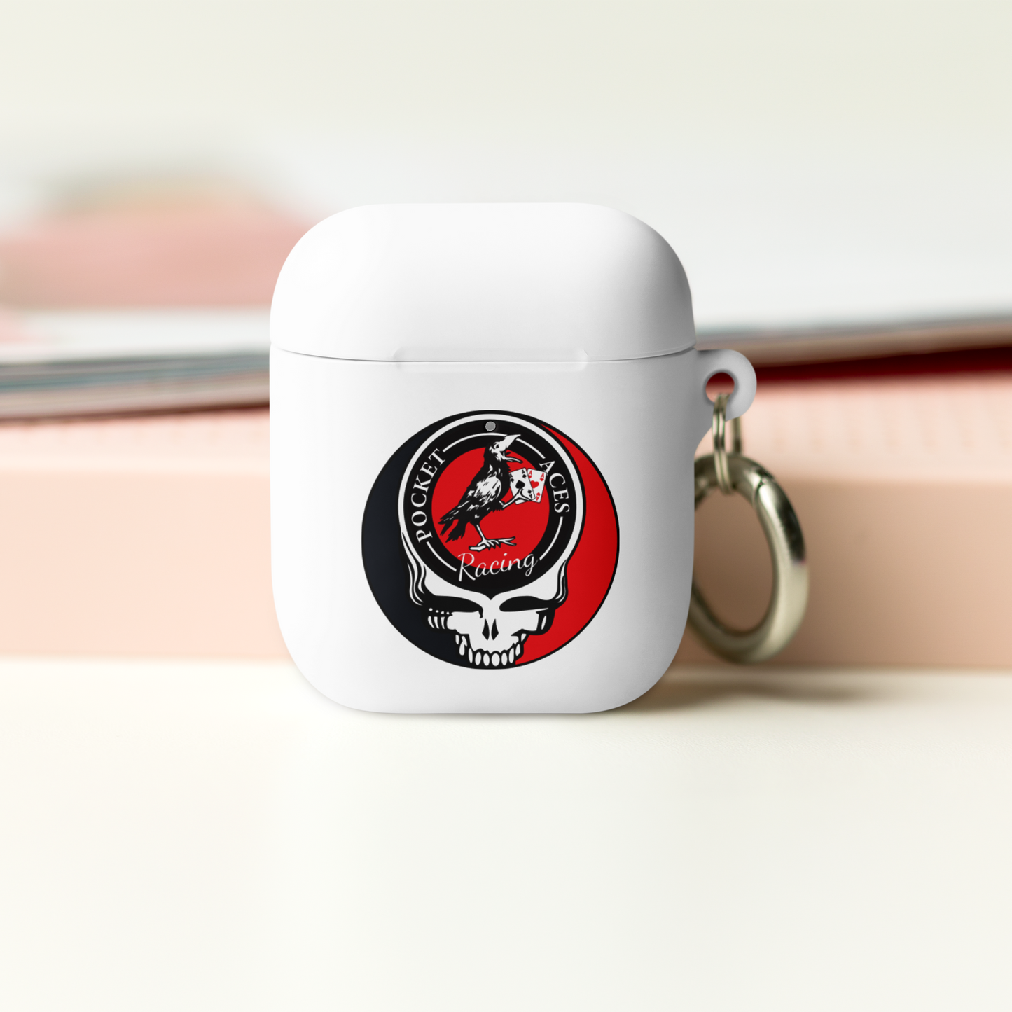 Rubber Case for AirPods® - Ace Your Face (Rook Stealie) + Rook Crow over Roses