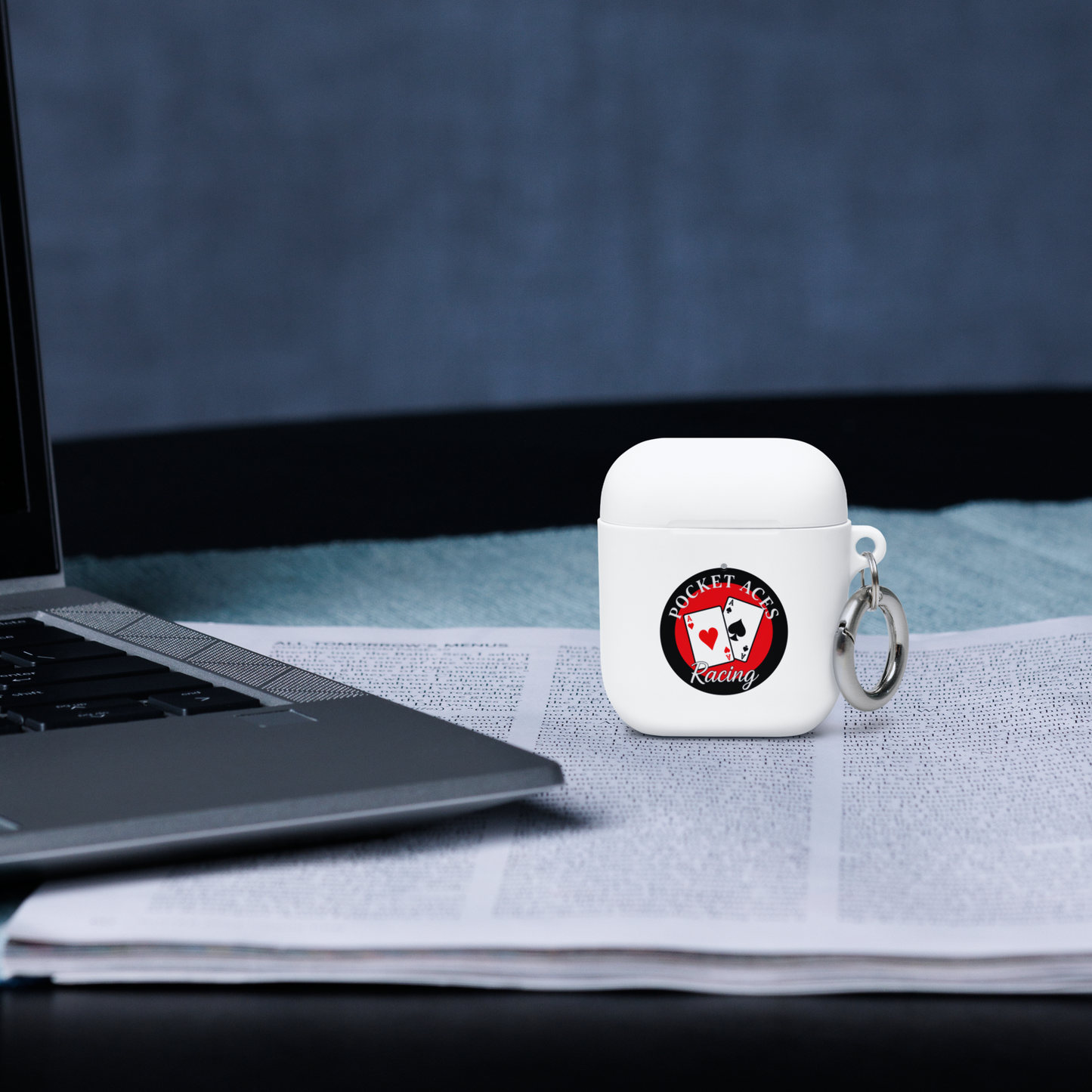 Rubber Case for AirPods® - Framed Cards logo + Horse in Tack logo