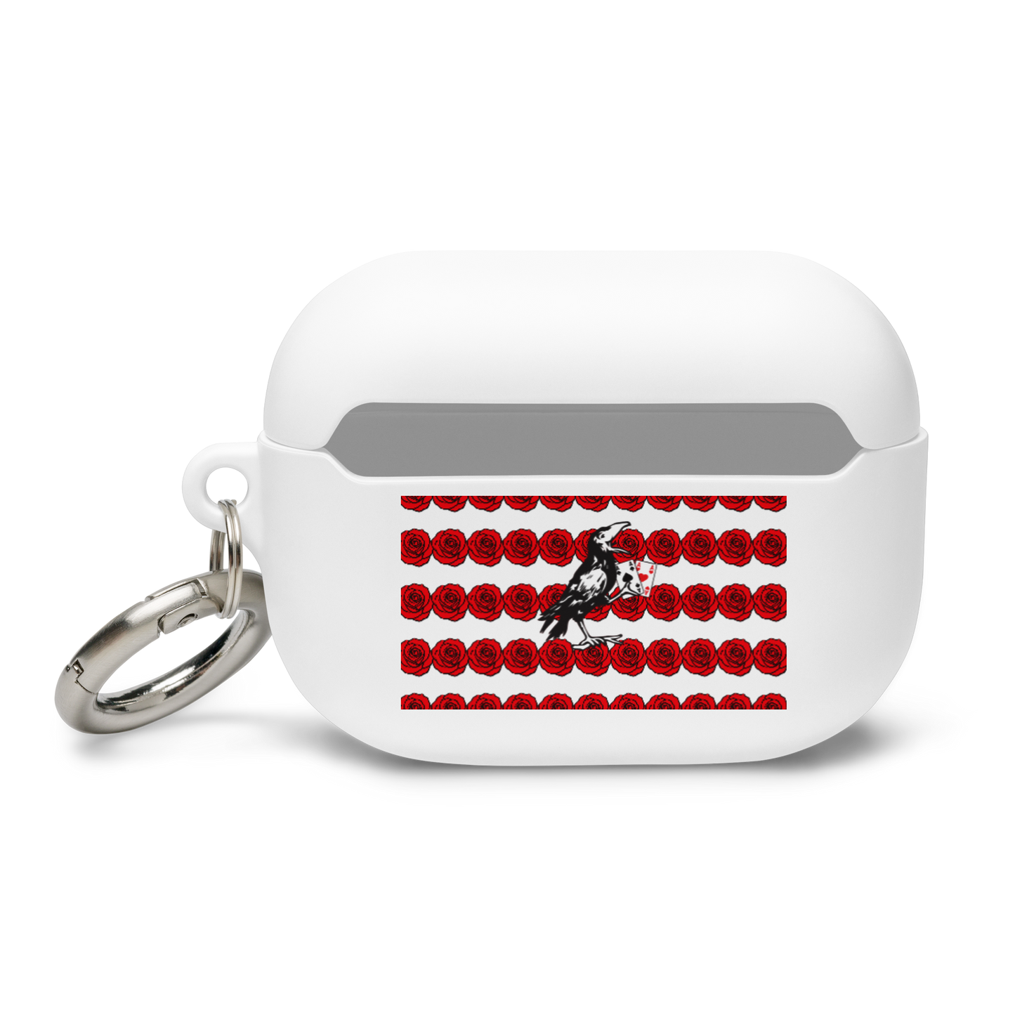 Rubber Case for AirPods® - Ace Your Face (Rook Stealie) + Rook Crow over Roses