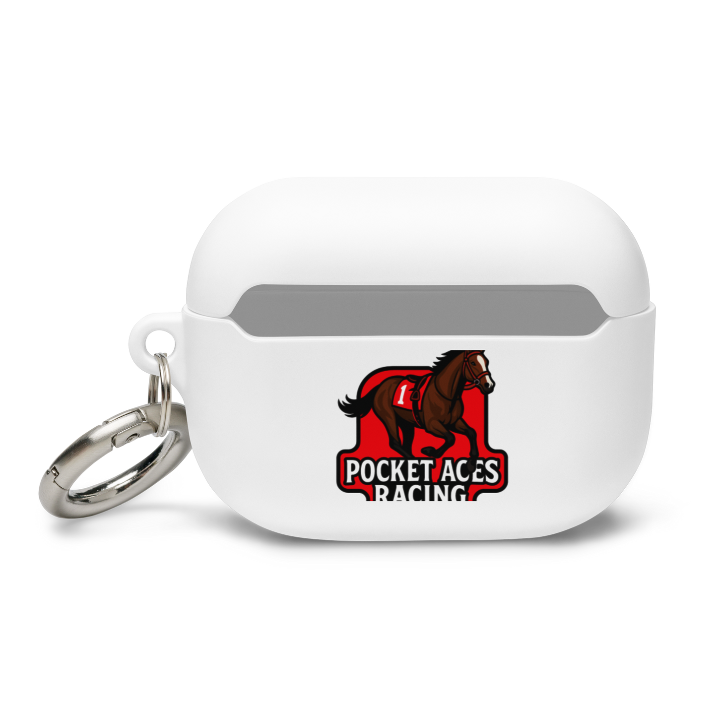 Rubber Case for AirPods® - Framed Cards logo + Horse in Tack logo