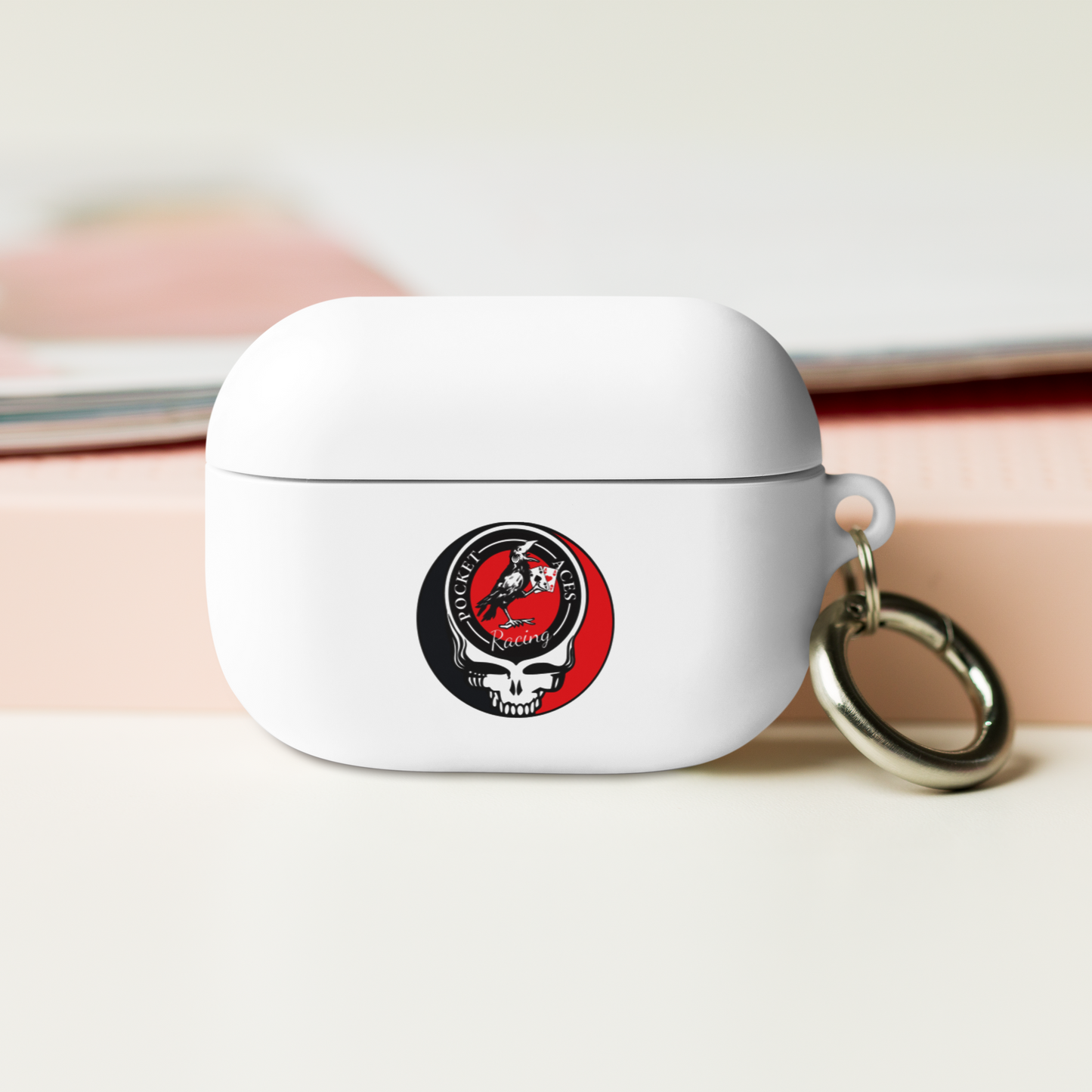 Rubber Case for AirPods® - Ace Your Face (Rook Stealie) + Rook Crow over Roses
