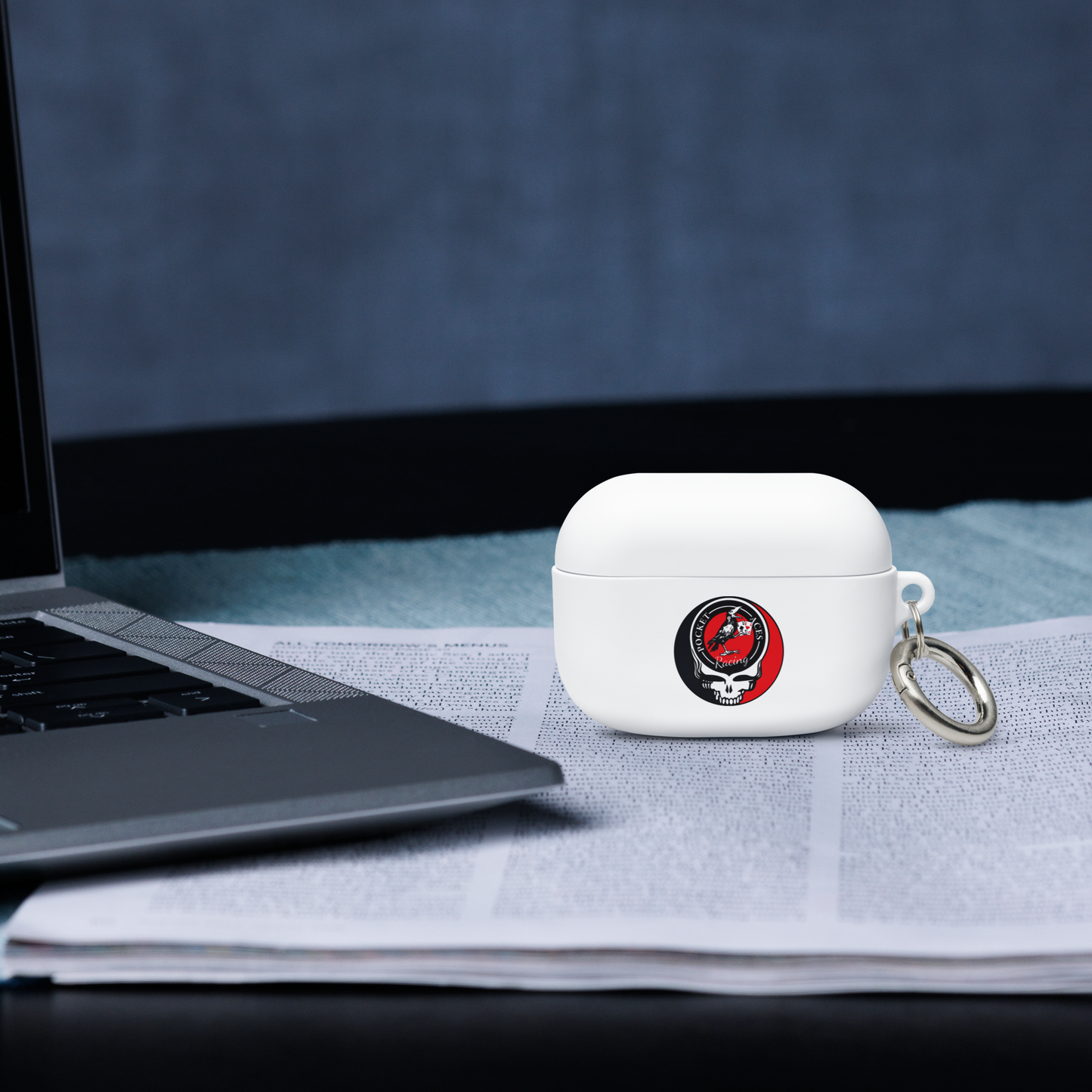 Rubber Case for AirPods® - Ace Your Face (Rook Stealie) + Rook Crow over Roses