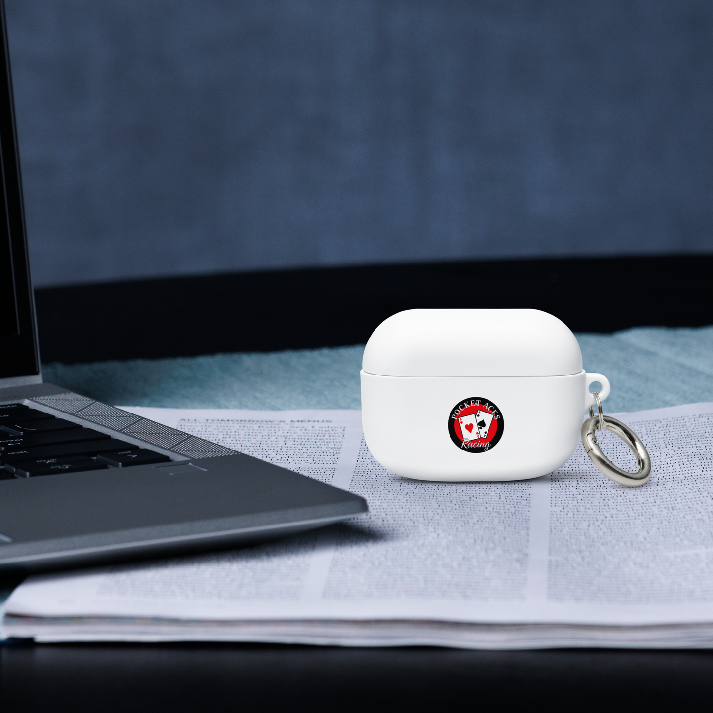 Rubber Case for AirPods® - Framed Cards logo + Horse in Tack logo