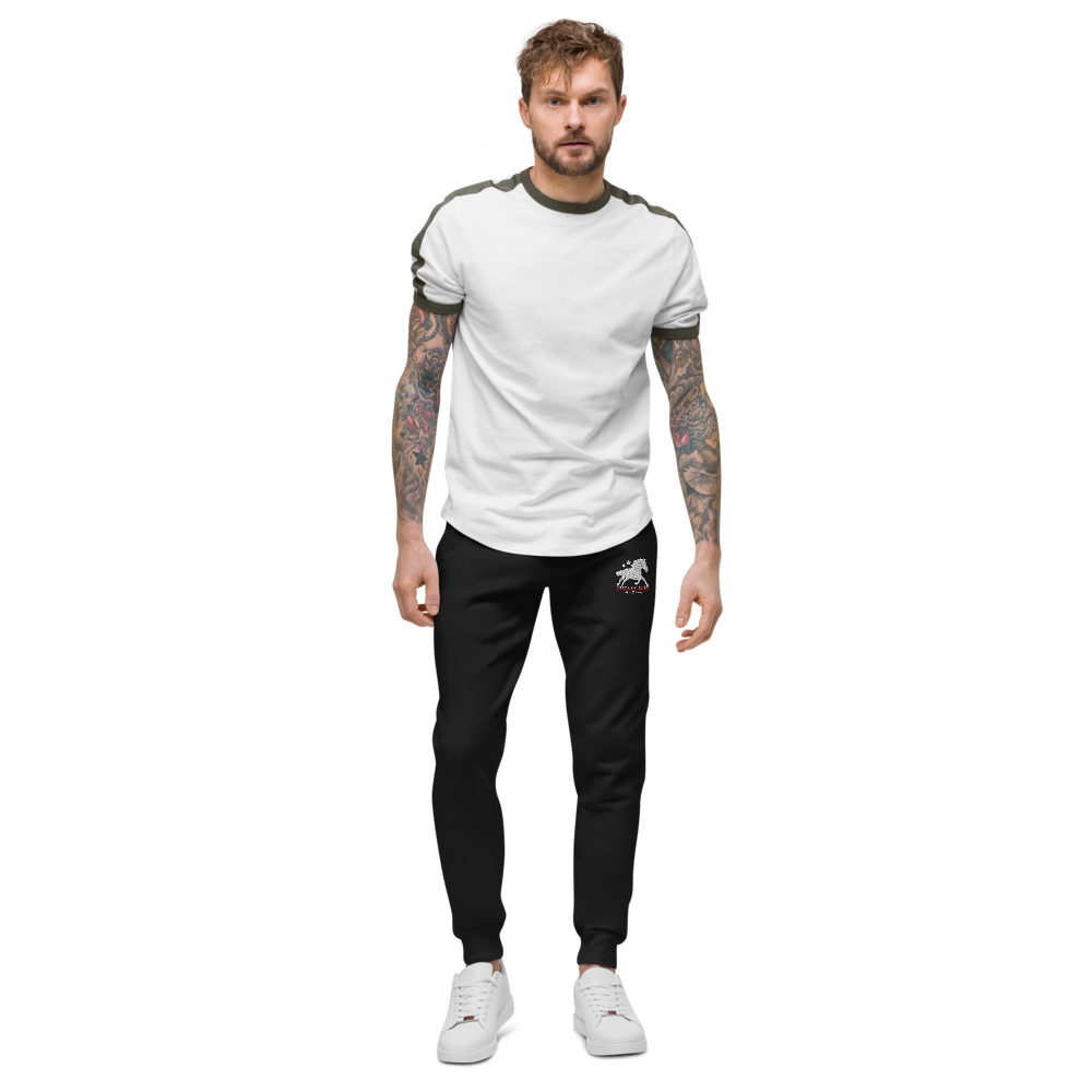 Unisex fleece sweatpants - Embroidered white sunset bay