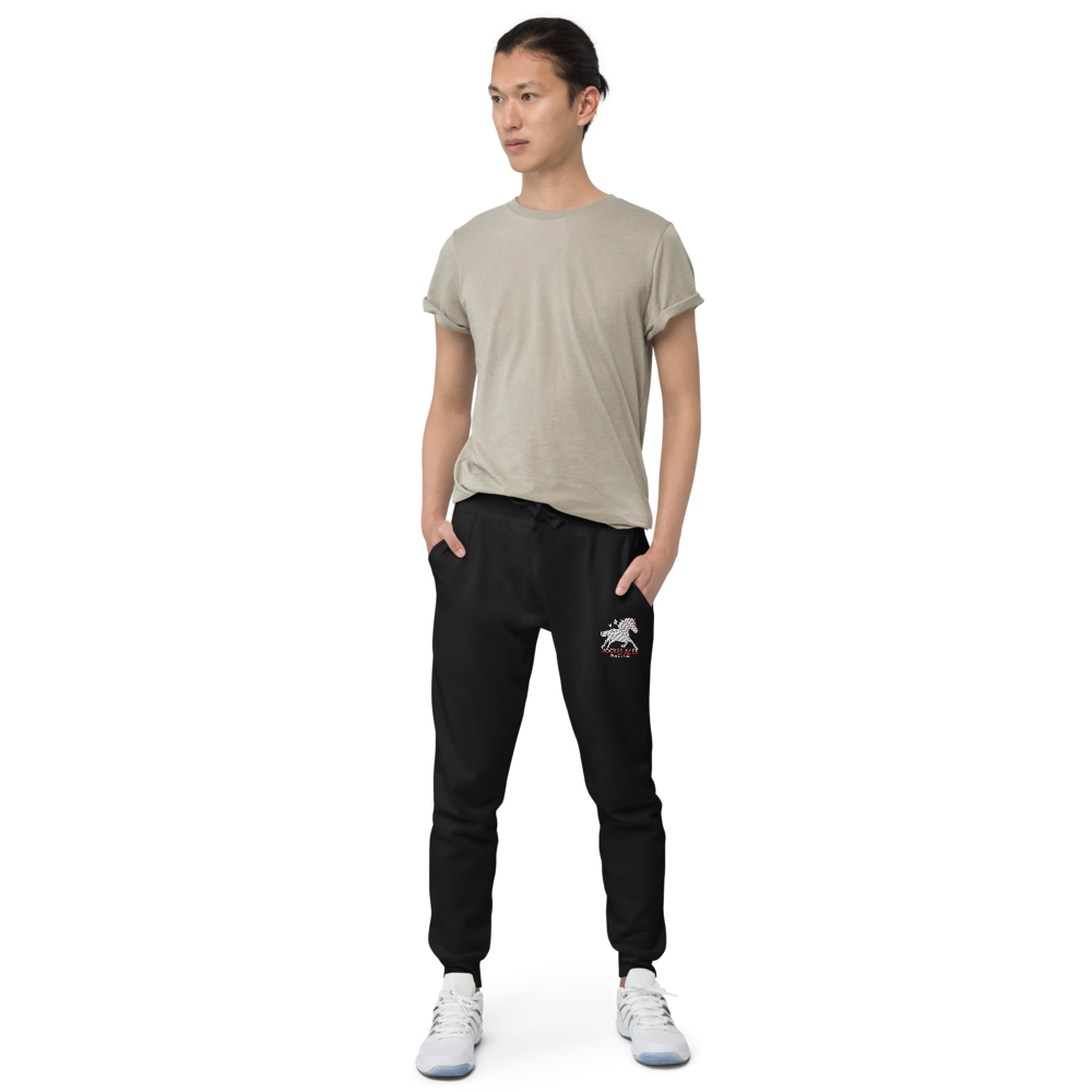 Unisex fleece sweatpants - Embroidered white sunset bay