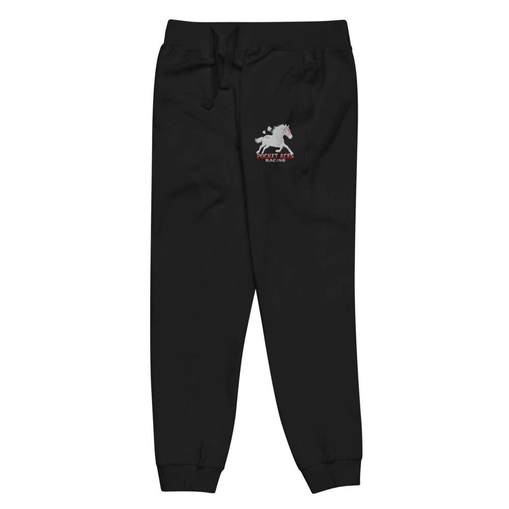 Unisex fleece sweatpants - Embroidered white sunset bay