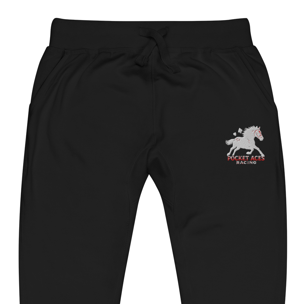Unisex fleece sweatpants - Embroidered white sunset bay