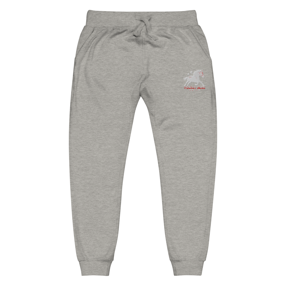 Unisex fleece sweatpants - Embroidered white sunset bay