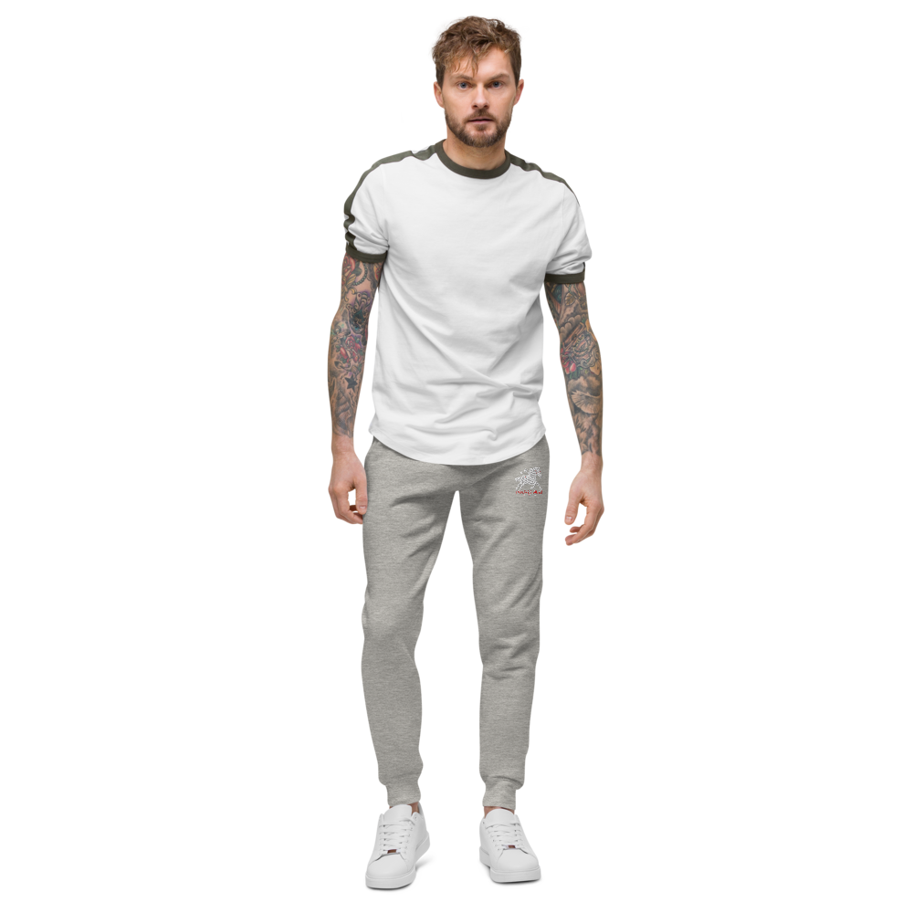 Unisex fleece sweatpants - Embroidered white sunset bay