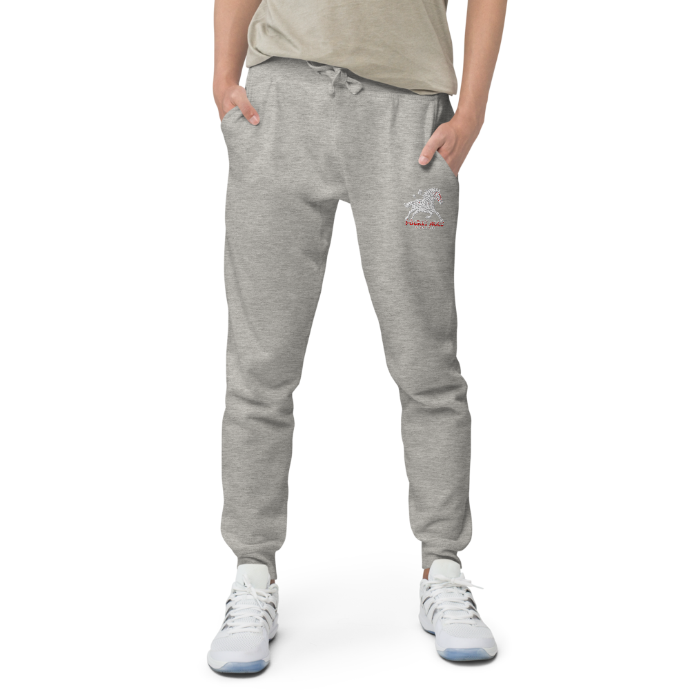 Unisex fleece sweatpants - Embroidered white sunset bay