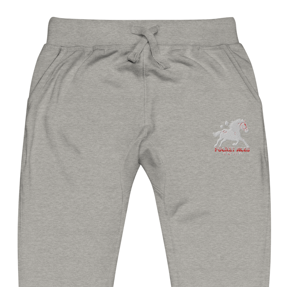 Unisex fleece sweatpants - Embroidered white sunset bay