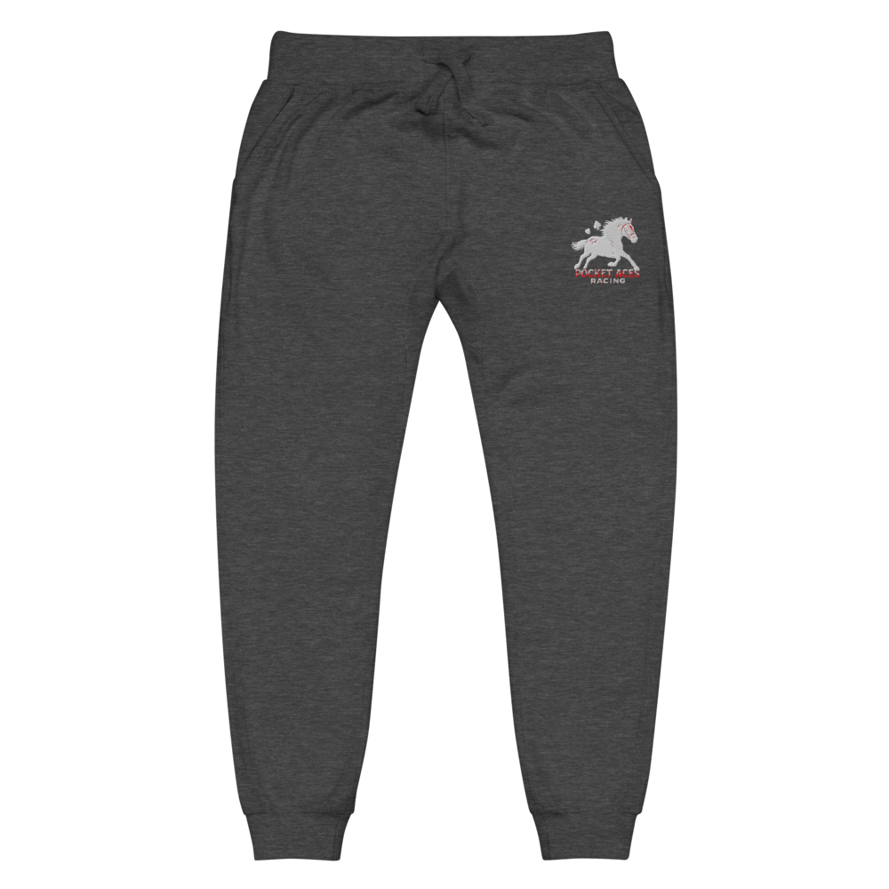 Unisex fleece sweatpants - Embroidered white sunset bay
