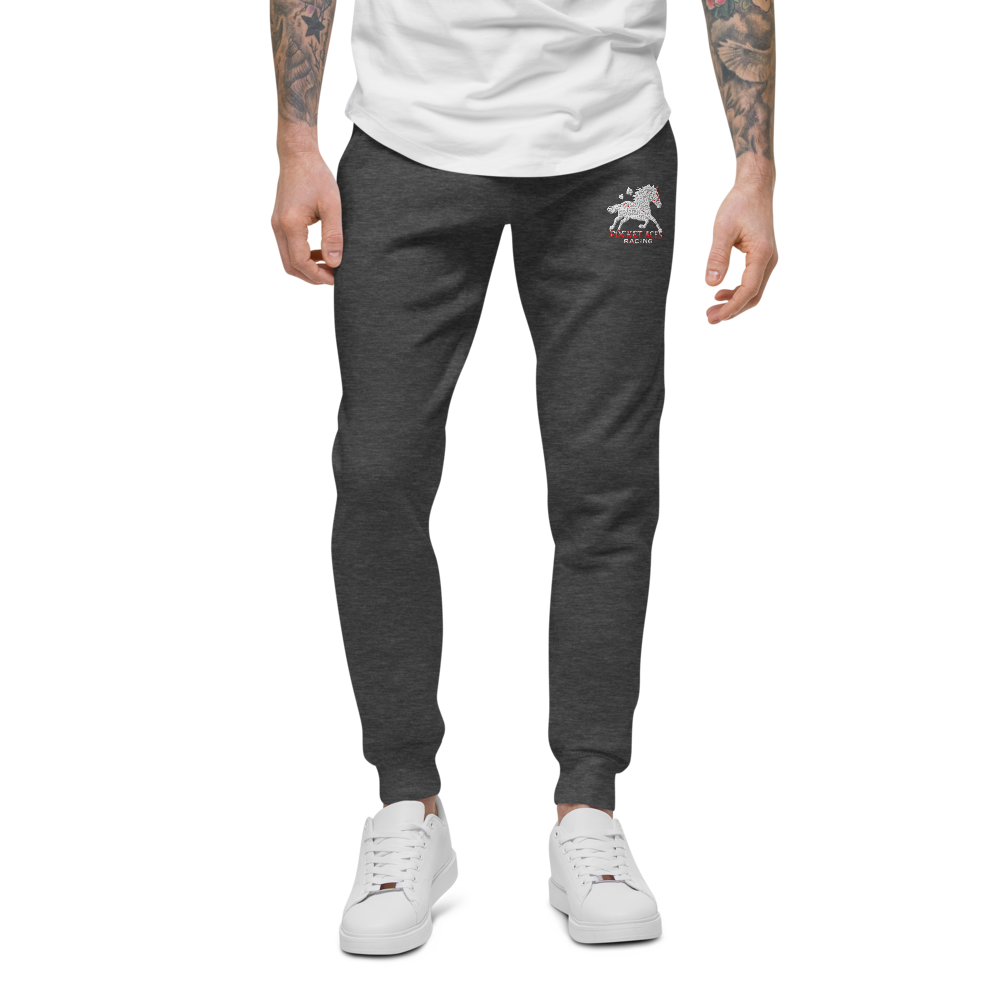 Unisex fleece sweatpants - Embroidered white sunset bay