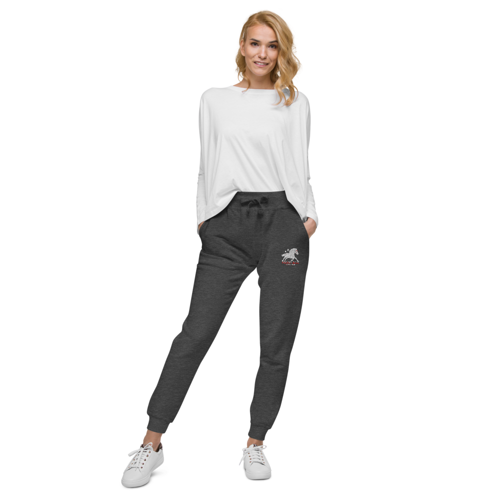 Unisex fleece sweatpants - Embroidered white sunset bay