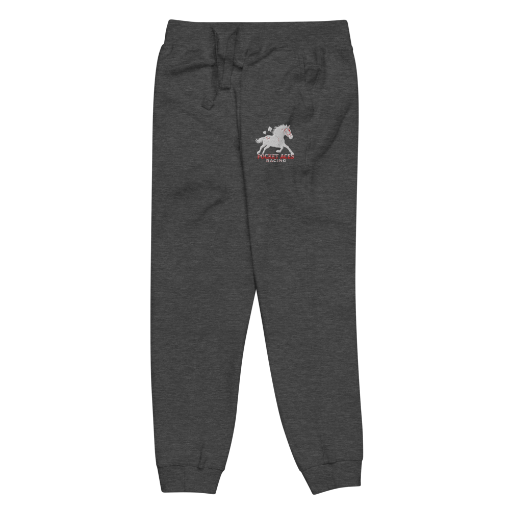 Unisex fleece sweatpants - Embroidered white sunset bay